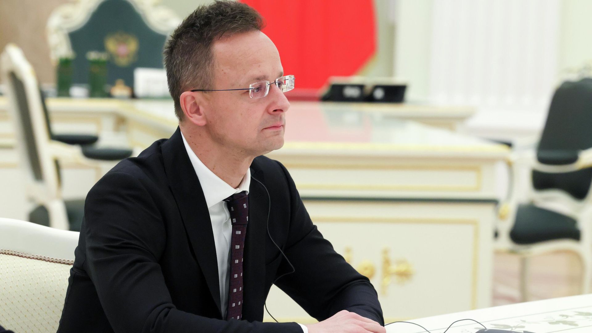 Петер Сийярто на пресс-конференции в Будапеште